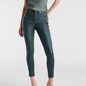 Forest Green Faux leather pants Express